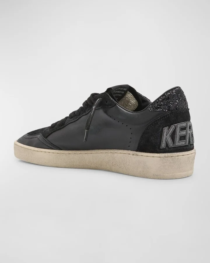 Ball Star Glitter Leather Low-Top Sneakers - Image 4