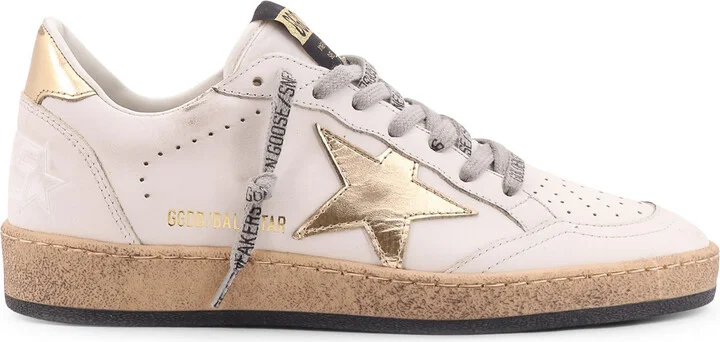 Ball Star Low-top Leather Sneakers With Used Effect