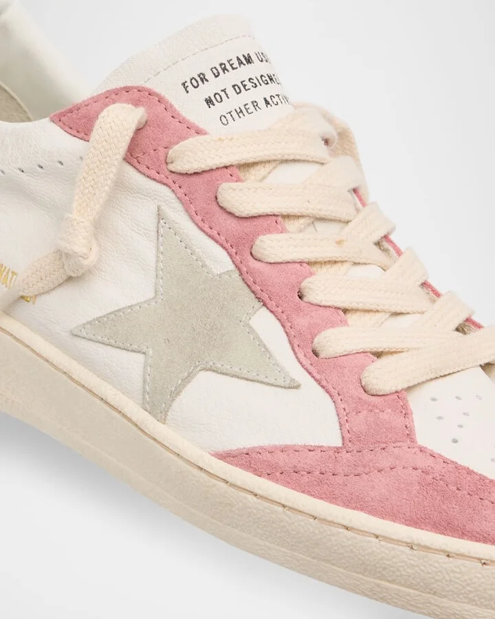 Ball Star Mixed Leather Low-Top Sneakers - Image 3