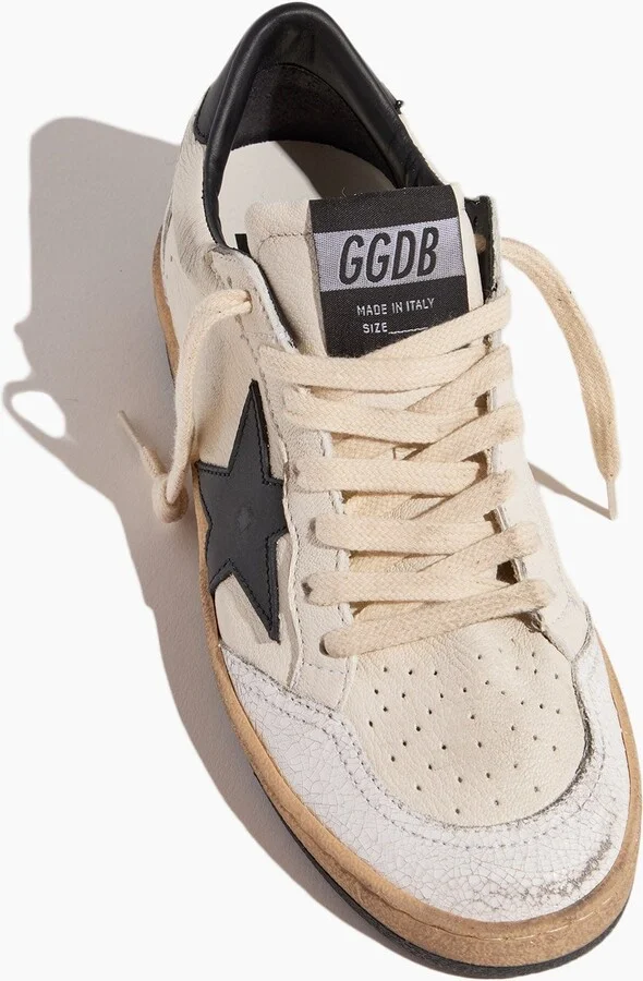 Ball Star Sneaker in White/Black - Image 4