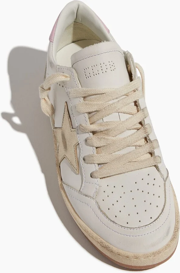Ball Star Sneaker in White/Platinum/Orchid Pink - Image 4