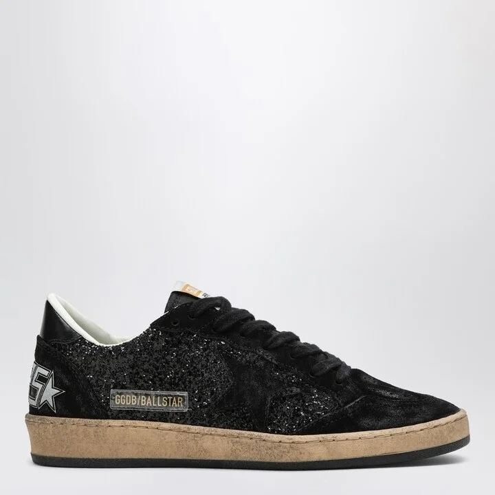 Ball Star sneakers black in suede and glitter