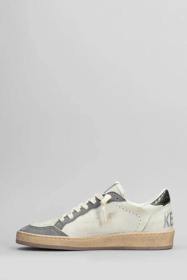 Ball Star Sneakers In Beige Leather - Image 3