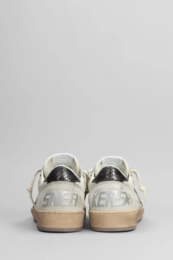 Ball Star Sneakers In Beige Leather - Image 4