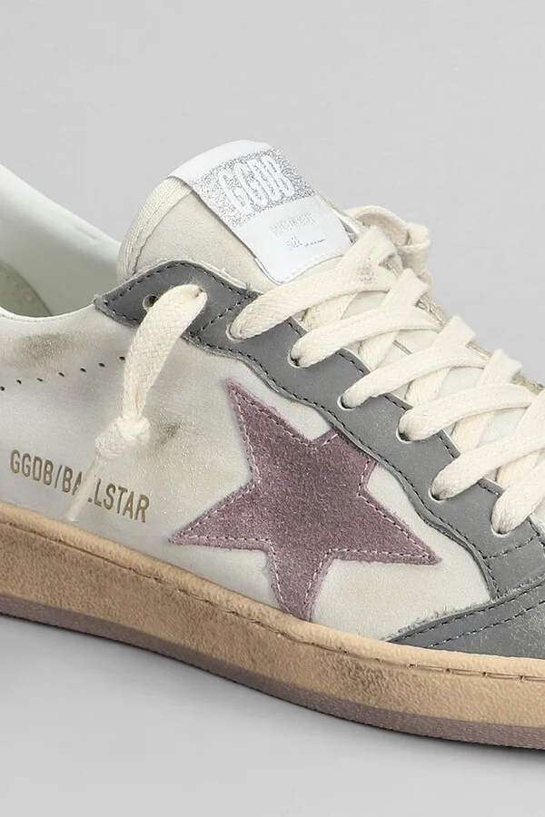 Ball Star Sneakers In Beige Leather - Image 5