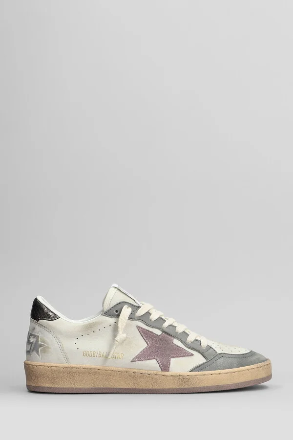 Ball Star Sneakers In Beige Leather
