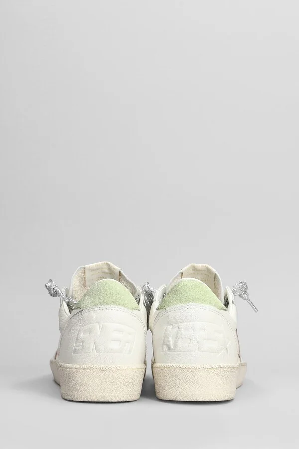 Ball Star Sneakers In White Leather - Image 4