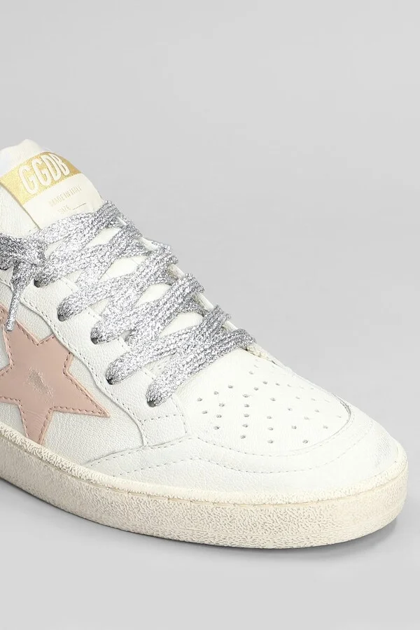 Ball Star Sneakers In White Leather - Image 5