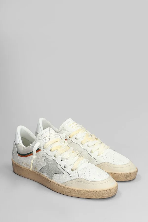 Ball Star Sneakers In White Leather - Image 2