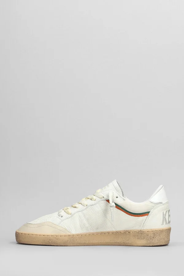 Ball Star Sneakers In White Leather - Image 3