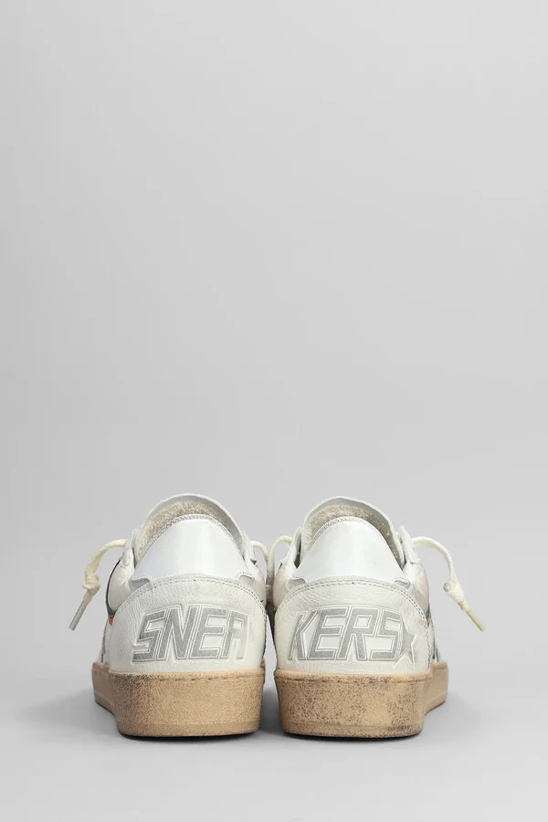 Ball Star Sneakers In White Leather - Image 4
