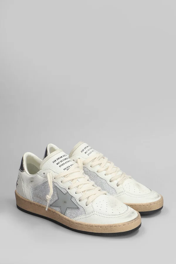 Ball Star Sneakers In White Leather - Image 2
