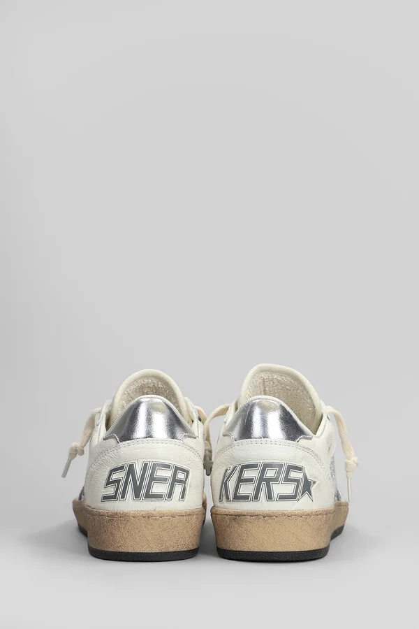 Ball Star Sneakers In White Leather - Image 4