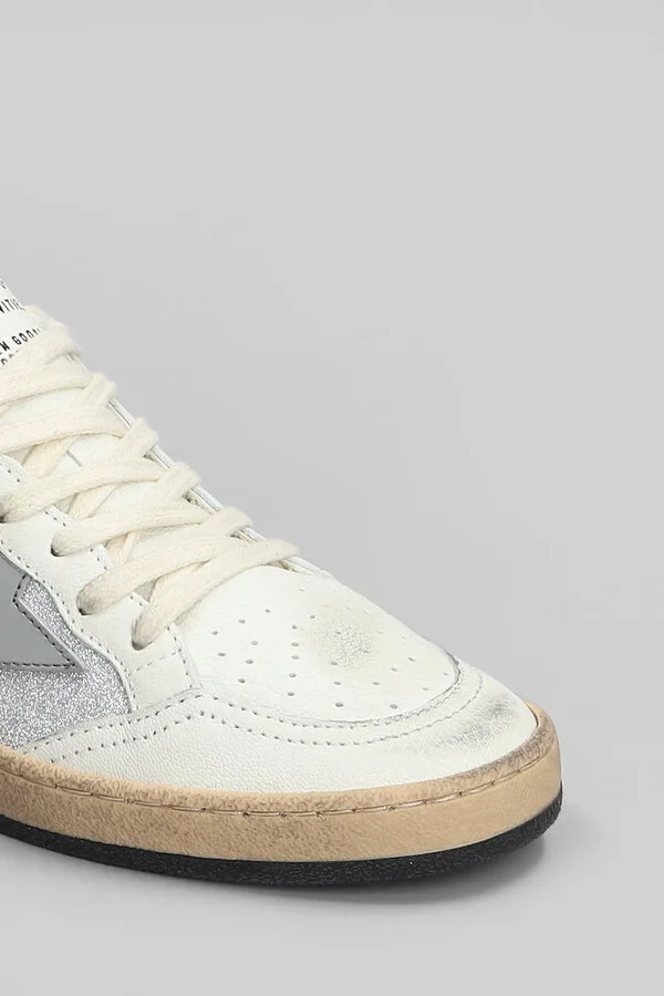 Ball Star Sneakers In White Leather - Image 5