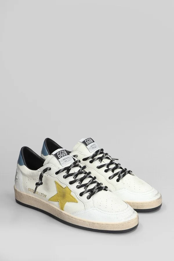 Ball Star Sneakers In White Leather - Image 2