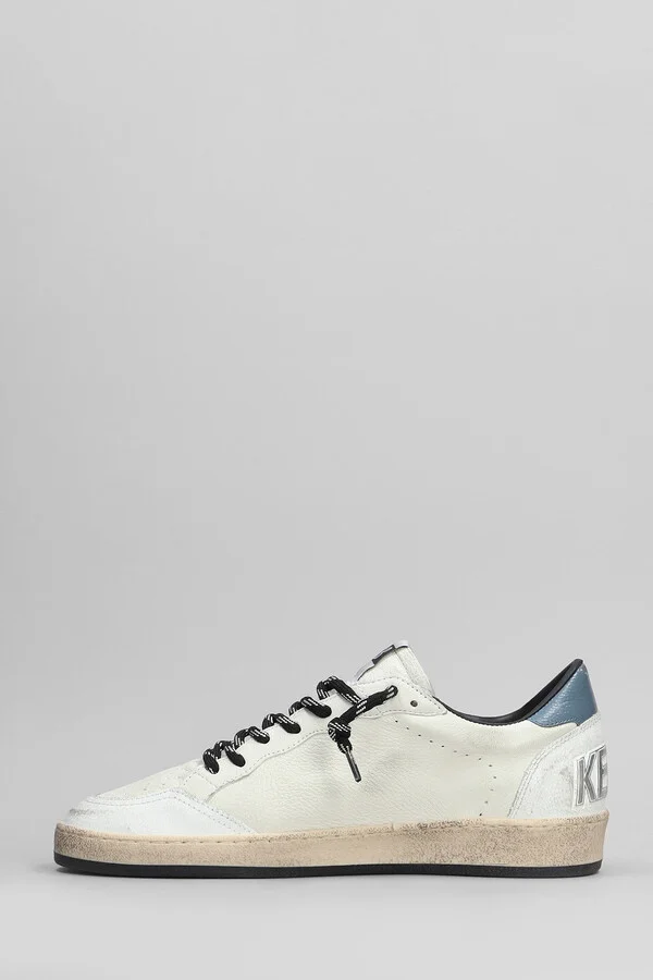 Ball Star Sneakers In White Leather - Image 3
