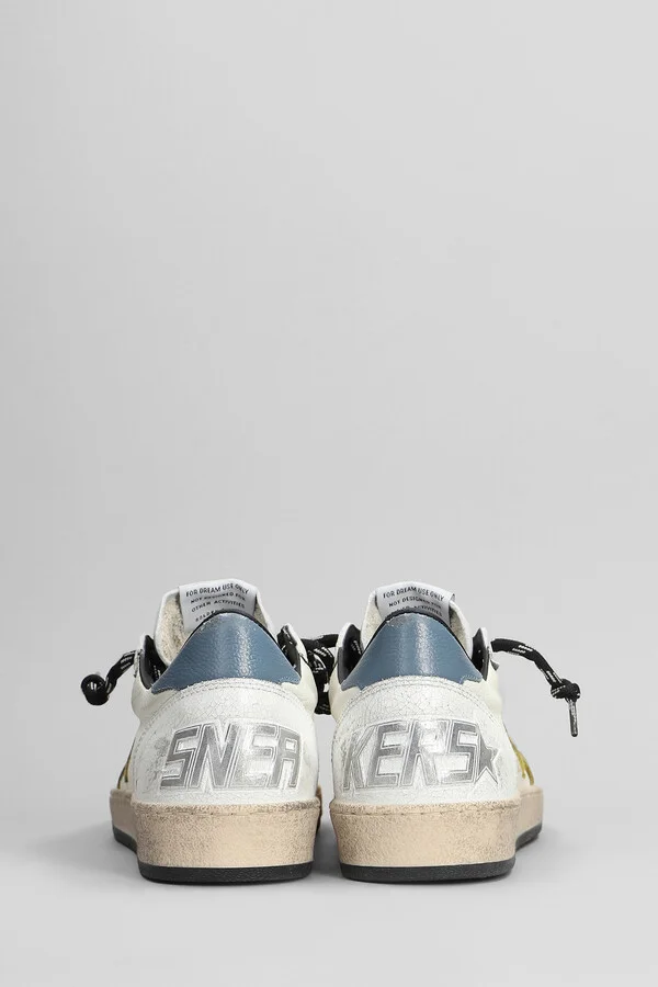 Ball Star Sneakers In White Leather - Image 4