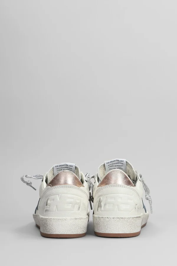 Ball Star Sneakers In White Leather - Image 4