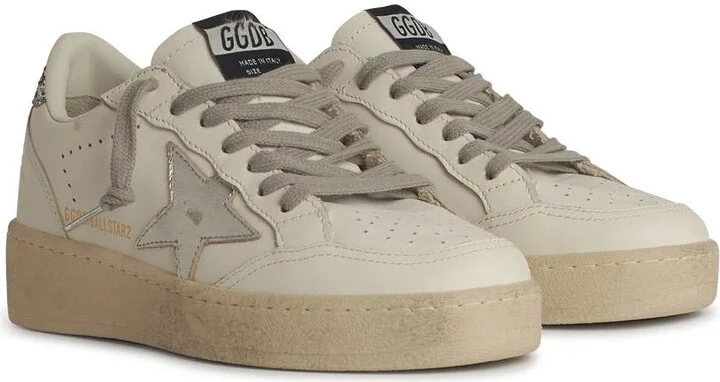 'ball Star' White Leather Sneakers - Image 2
