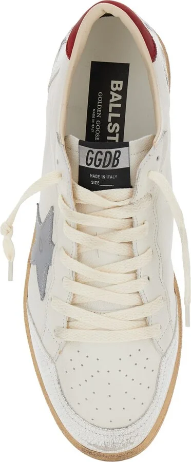 'ball Star' White Low Top Sneakers With Star In Leather And Suede Man - Image 4