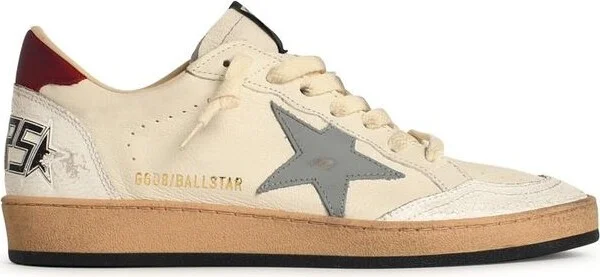 'Ball Star' White Low Top Sneakers With Star In Leather And Suede Man - Image 6