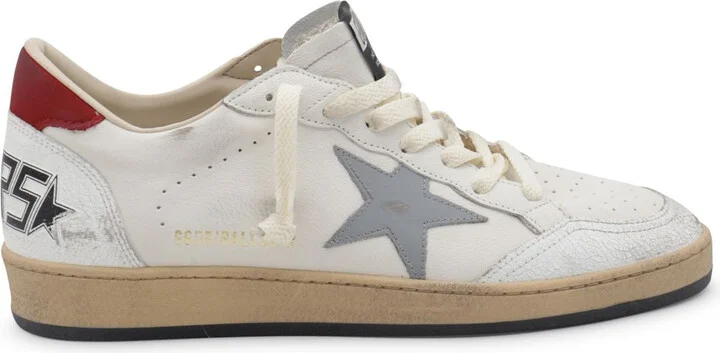 'Ball Star' White Low Top Sneakers With Star In Leather And Suede Man - Image 10