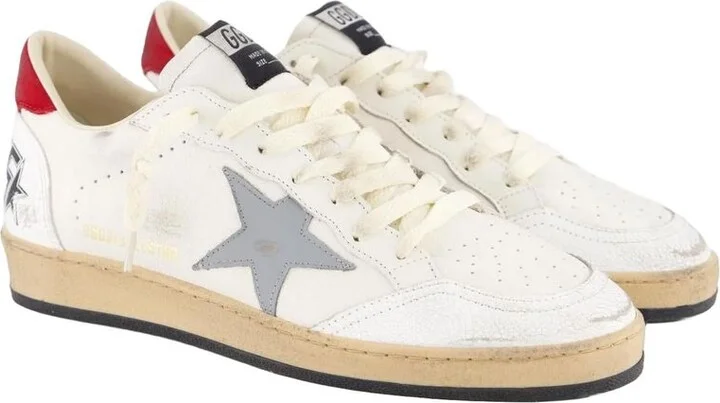 'Ball Star' White Low Top Sneakers With Star In Leather And Suede Man - Image 11