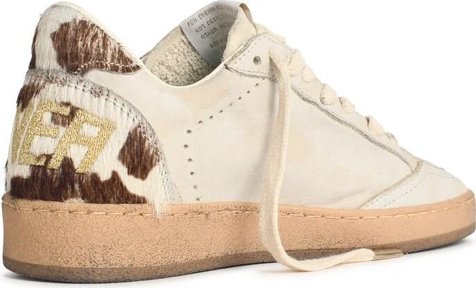 'ball Star' White Suede And Pony Leather Sneakers - Image 3