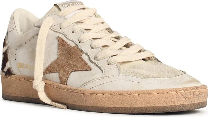 'ball Star' White Suede And Pony Leather Sneakers - Image 2