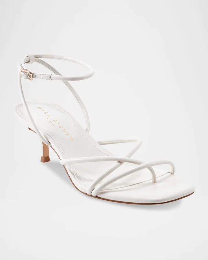 Ballen Tubular Leather Kitten Ankle-Strap Sandals - Image 2