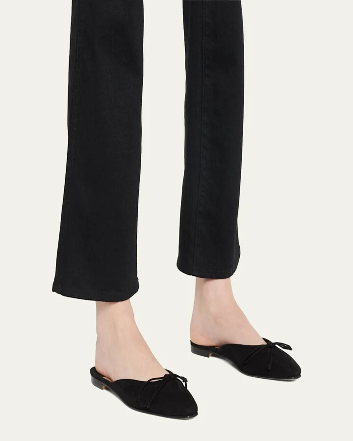 Ballerimu Suede Bow Ballerina Flat Mules - Image 10