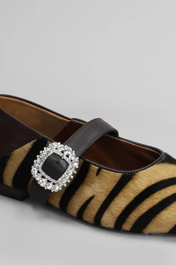 Ballerina Buckle Ballet Flats In Animalier Pony Skin - Image 5