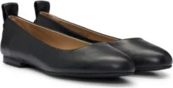 Ballerina flats in leather with branded stud- Black Women's Logo Fashion size 6
