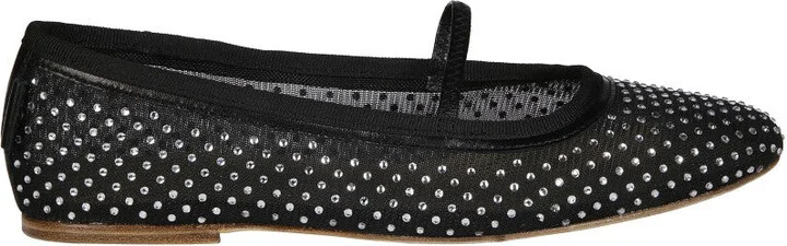 Ballerina Flats With Rhinestone Bow Detail