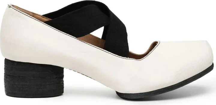 Ballerina square toe elasticated pumps