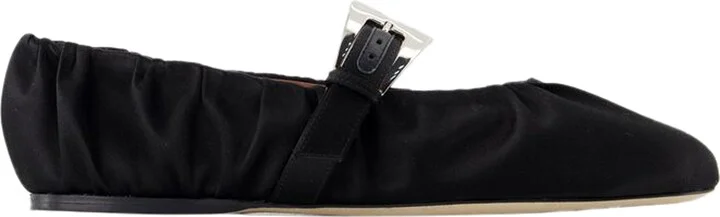 Ballerinas Sveva Plisse - Paris Texas - Silk - Black