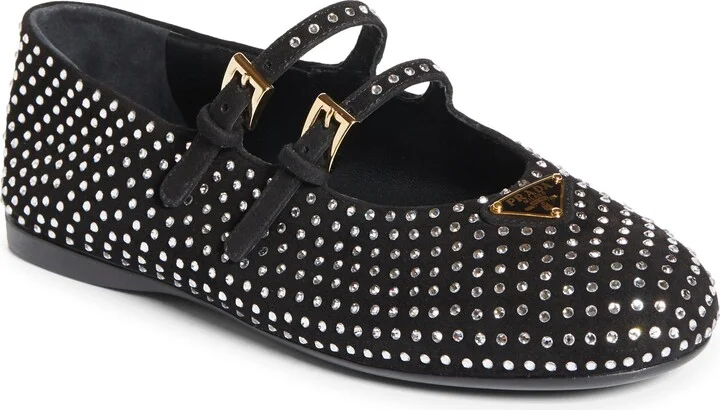 Ballerine Crystal Mary Jane Flat