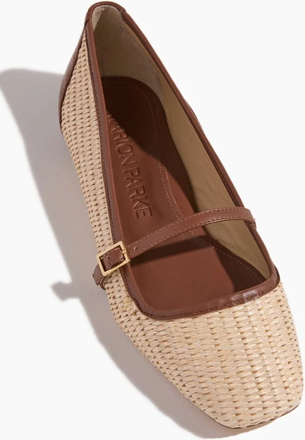 Ballet Flat in Luggage/Natural - Image 4