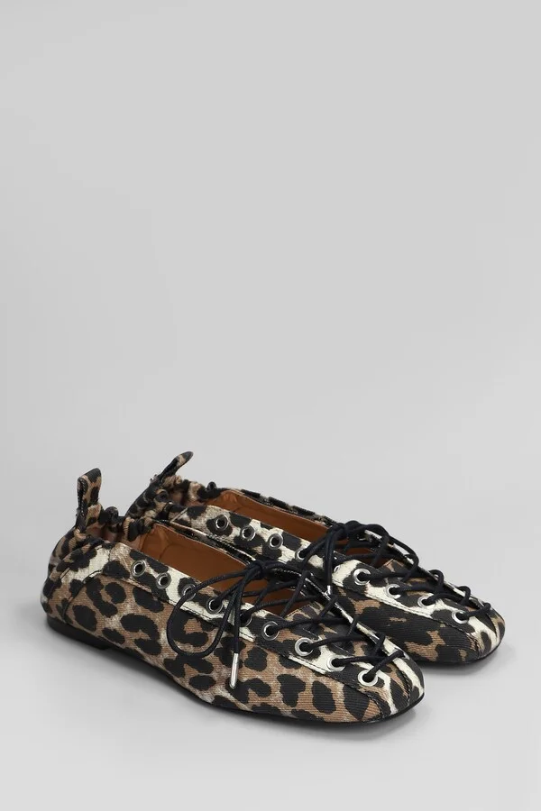 Ballet Flats In Animalier Cotton - Image 2