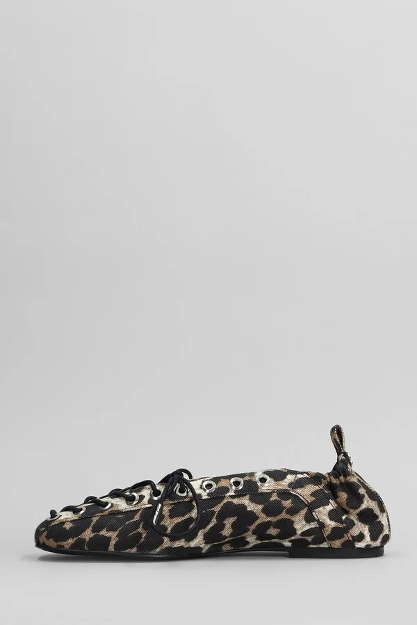 Ballet Flats In Animalier Cotton - Image 3
