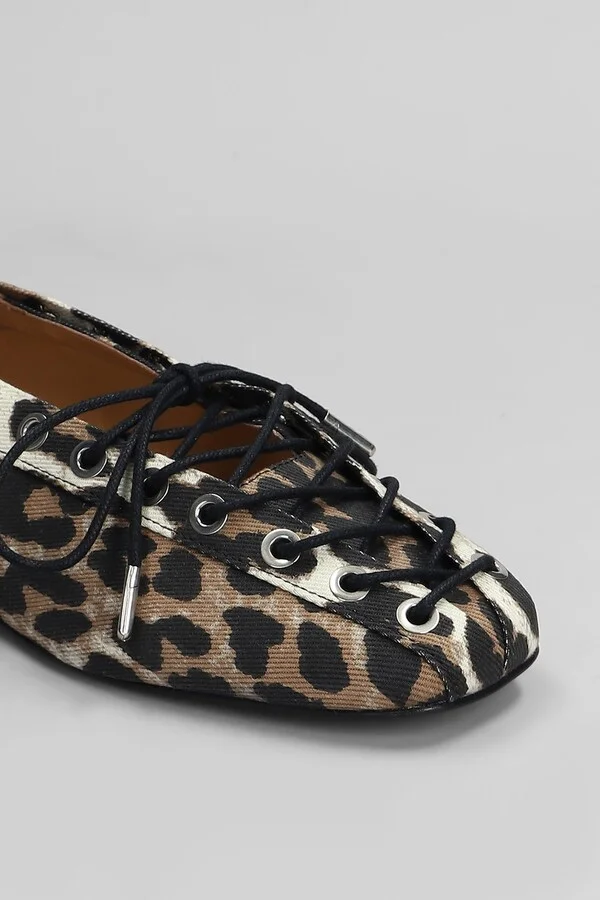 Ballet Flats In Animalier Cotton - Image 5