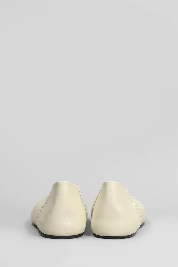 Ballet Flats In Beige Leather - Image 4
