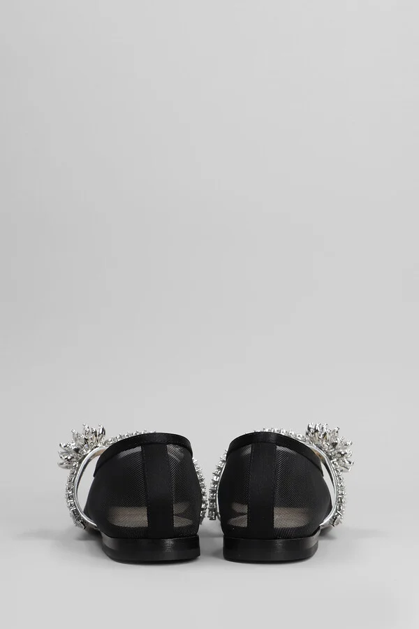 Ballet Flats In Black Fabric - Image 4