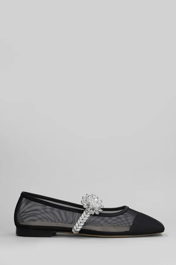Ballet Flats In Black Fabric