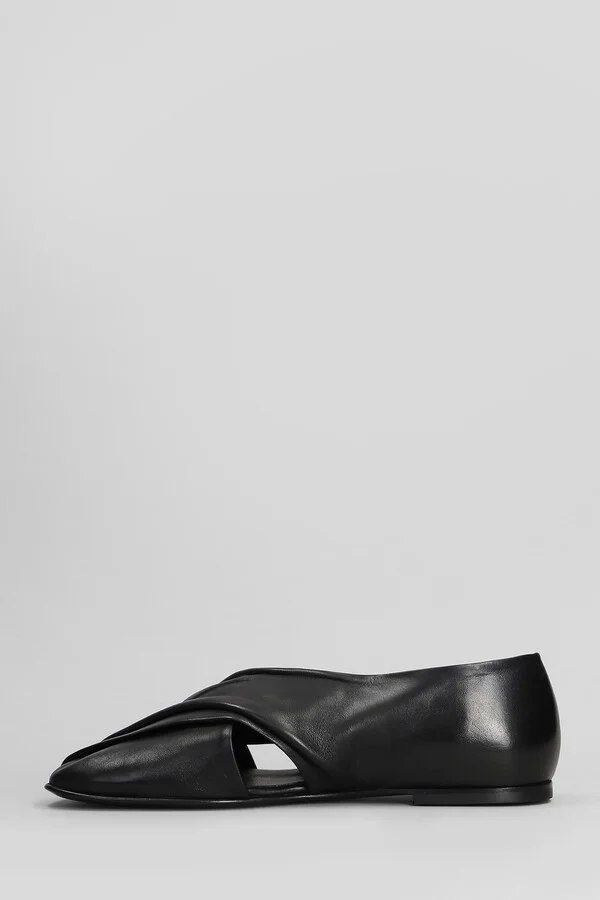 Ballet Flats In Black Leather - Image 3