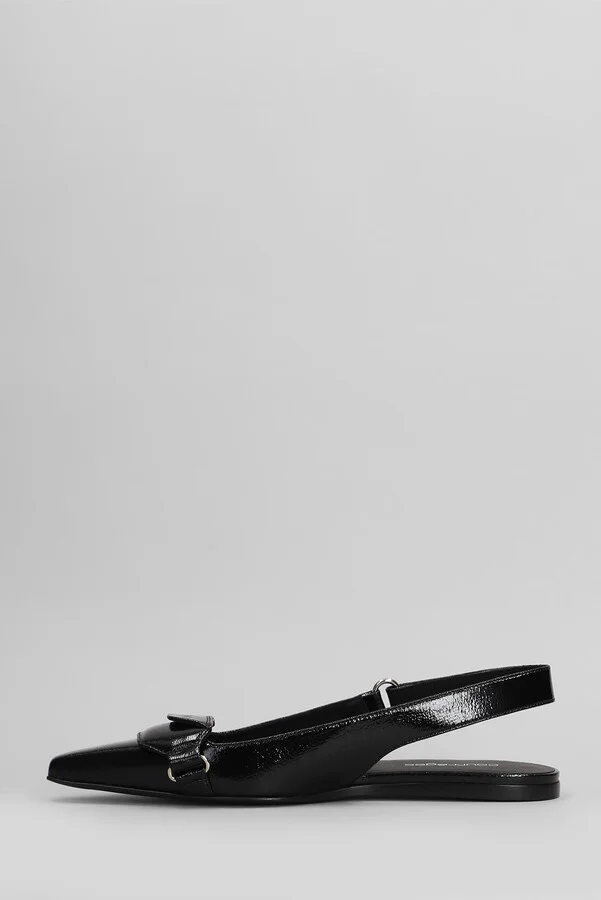 Ballet Flats In Black Leather - Image 3