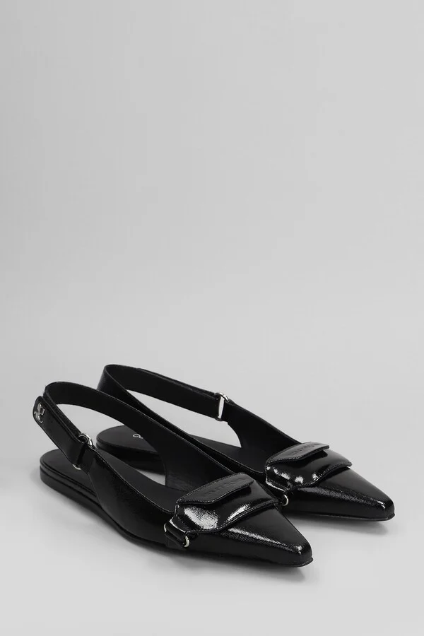 Ballet Flats In Black Leather - Image 4