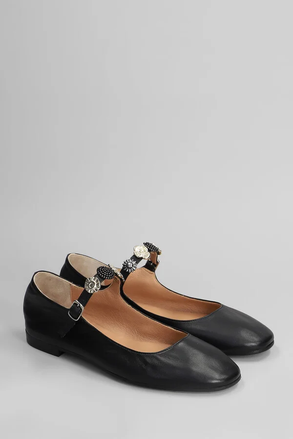 Ballet Flats In Black Leather - Image 2