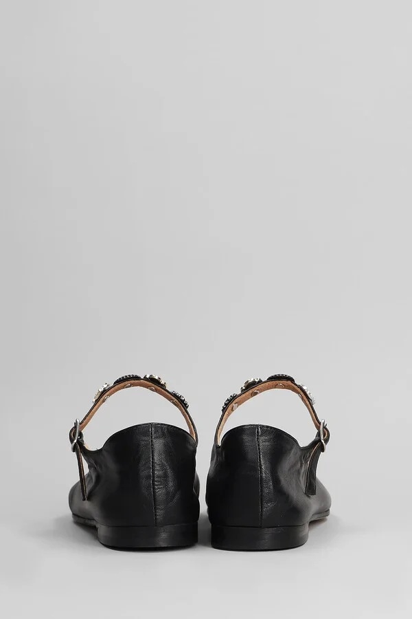Ballet Flats In Black Leather - Image 4