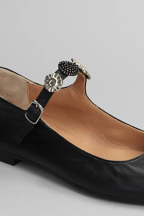 Ballet Flats In Black Leather - Image 5